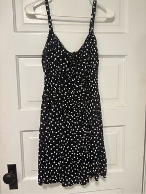 Wild Fable Black and White Polka Dot Spaghetti Strap Mini Dress